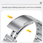 Cinturino per orologio in metallo di titanio con fibbia pieghevole a tre perline a sgancio rapido., For OPPO Watch X3
