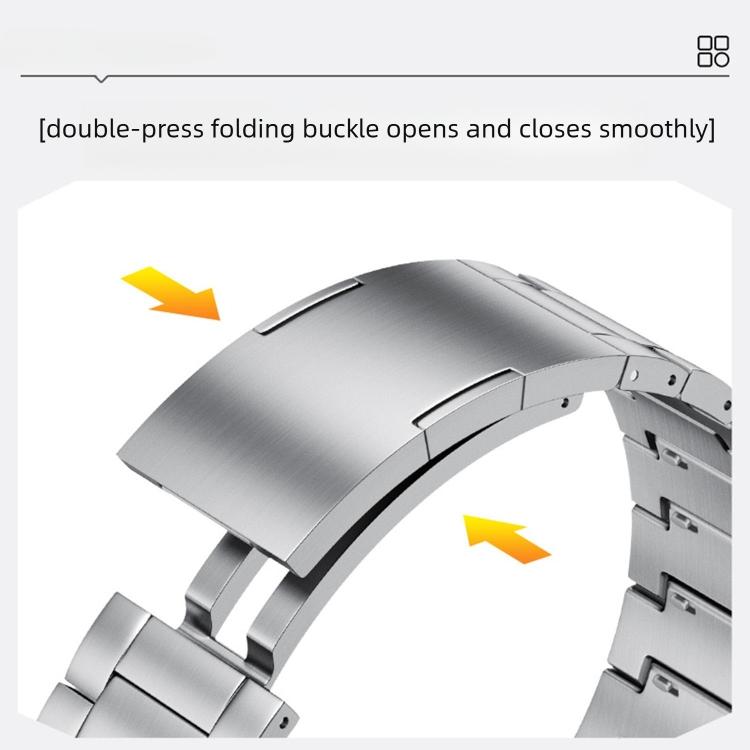 Cinturino per orologio in metallo di titanio con fibbia pieghevole a tre perline a sgancio rapido., For OPPO Watch X3