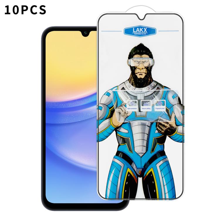 10 pezzi Pellicola in vetro temperato elettrolitico anti-impronta e antistatica Blue Gorilla per serigrafia HD, For Samsung Galaxy A35 5G, For Samsung Galaxy S24 Ultra 5G, For Samsung Galaxy S24+ 5G, For Samsung Galaxy S24 5G, For Samsung Galaxy A15   ...