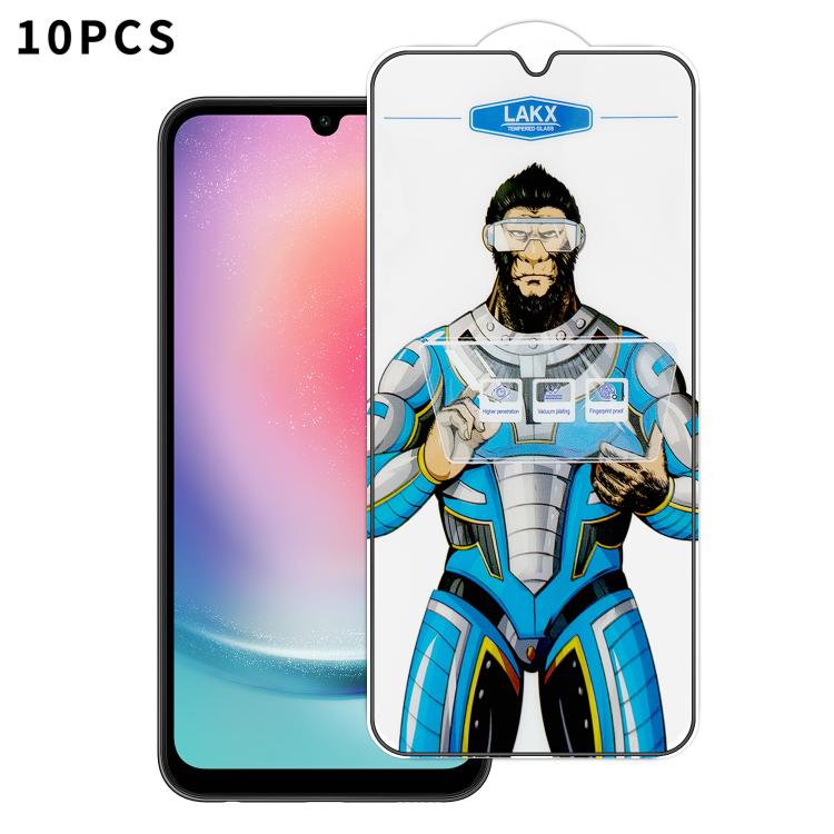 10 pezzi Pellicola in vetro temperato elettrolitico anti-impronta e antistatica Blue Gorilla per serigrafia HD, For Samsung Galaxy A35 5G, For Samsung Galaxy S24 Ultra 5G, For Samsung Galaxy S24+ 5G, For Samsung Galaxy S24 5G, For Samsung Galaxy A15   ...