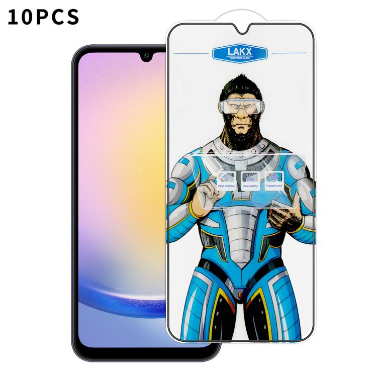 10 pezzi Pellicola in vetro temperato elettrolitico anti-impronta e antistatica Blue Gorilla per serigrafia HD, For Samsung Galaxy A35 5G, For Samsung Galaxy S24 Ultra 5G, For Samsung Galaxy S24+ 5G, For Samsung Galaxy S24 5G, For Samsung Galaxy A15   ...