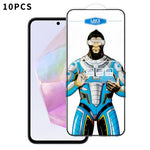 10 pezzi Pellicola in vetro temperato elettrolitico anti-impronta e antistatica Blue Gorilla per serigrafia HD, For Samsung Galaxy A35 5G, For Samsung Galaxy S24 Ultra 5G, For Samsung Galaxy S24+ 5G, For Samsung Galaxy S24 5G, For Samsung Galaxy A15   ...