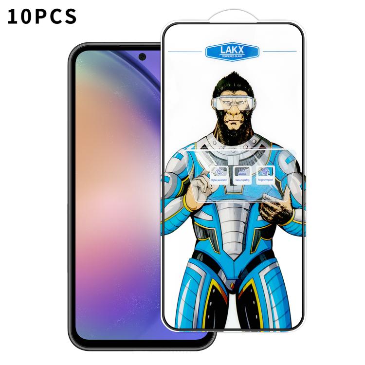10 pezzi Pellicola in vetro temperato elettrolitico anti-impronta e antistatica Blue Gorilla per serigrafia HD, For Samsung Galaxy A35 5G, For Samsung Galaxy S24 Ultra 5G, For Samsung Galaxy S24+ 5G, For Samsung Galaxy S24 5G, For Samsung Galaxy A15   ...