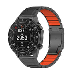 Cinturino per orologio in lega di titanio e silicone con fibbia a tartaruga e perlina singola, For Garmin 26mm, For Garmin 22mm