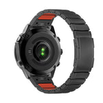 Cinturino per orologio in lega di titanio e silicone con fibbia a tartaruga e perlina singola, For Garmin 26mm, For Garmin 22mm