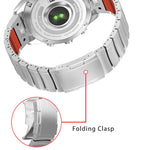 Cinturino per orologio in lega di titanio e silicone con fibbia a tartaruga e perlina singola, For Garmin 26mm, For Garmin 22mm
