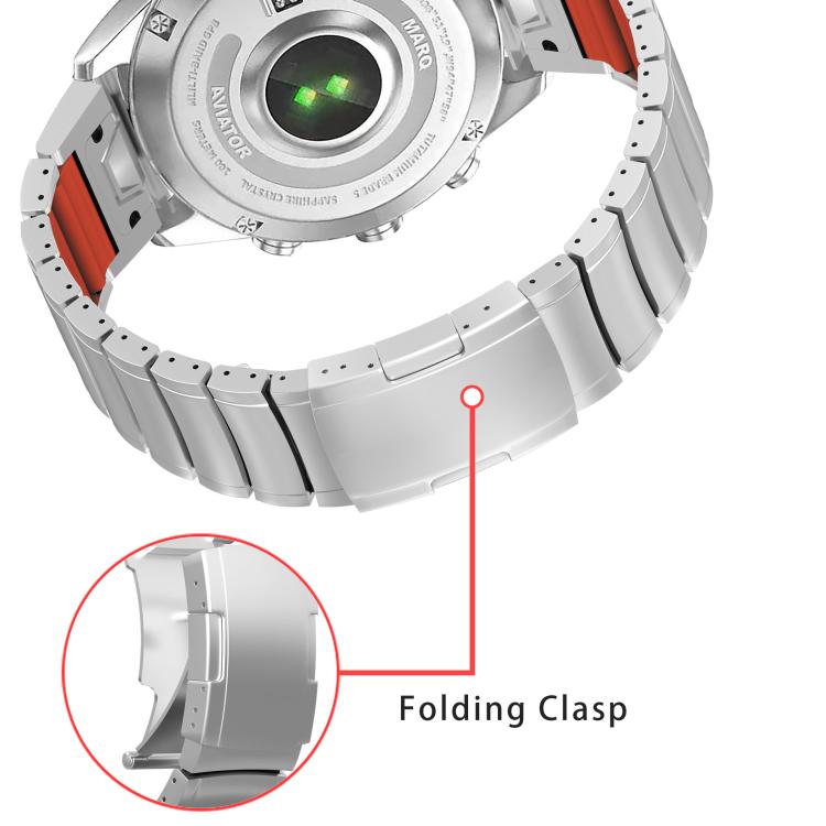 Cinturino per orologio in lega di titanio e silicone con fibbia a tartaruga e perlina singola, For Garmin 26mm, For Garmin 22mm