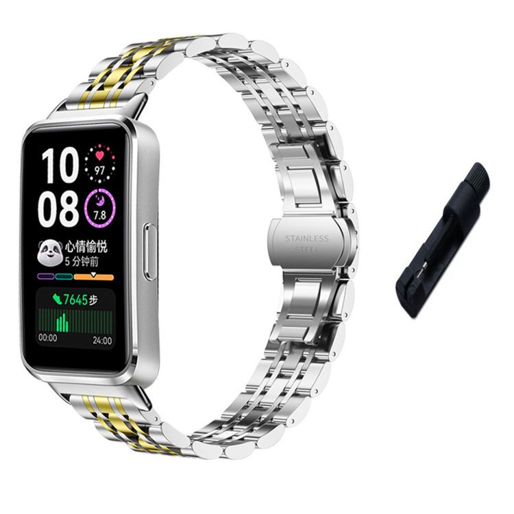 Cinturino per orologio in acciaio inossidabile con chiusura a farfalla a sette perline e strumento di rimozione., For Huawei Watch Band 11 / Band 11 Pro