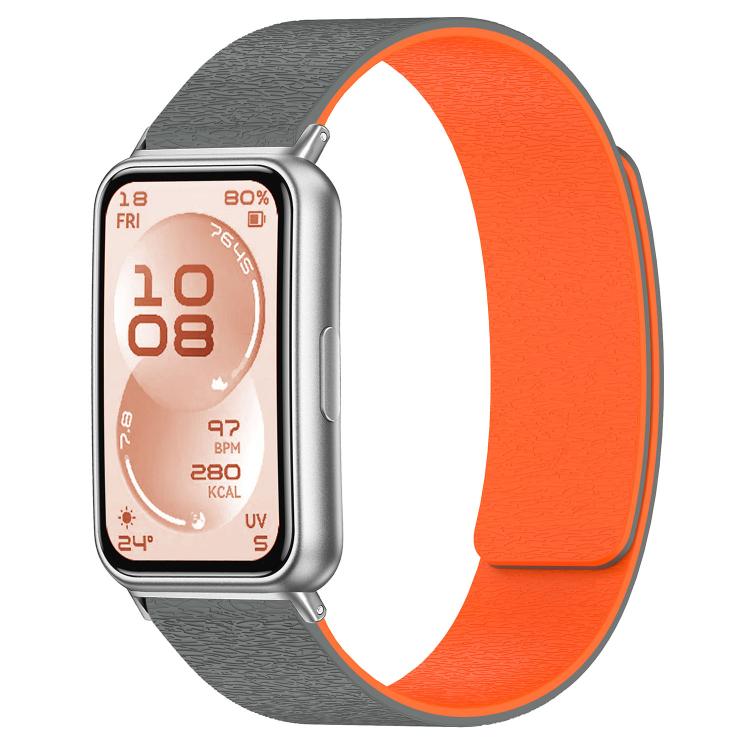 Cinturino per orologio magnetico in silicone con effetto legno nuvola, For Huawei Band 11 / Band 11 Pro