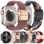 Cinturino per orologio in nylon intrecciato con fibbia in metallo e chiusura magnetica., For Apple Watch 49mm / 46mm / 45mm / 44mm, For Apple Watch 42mm / 41mm / 40mm / 38mm