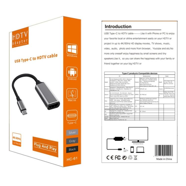 Cavo Type-C a HDMI per sincronizzazione video e audio 4K