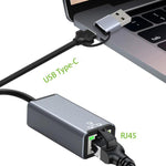 HC-72S USB-C / USB-A to RJ45 Ethernet Adapter 100Mbps Network Converter, HC-72S