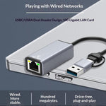 HC-72S USB-C / USB-A to RJ45 Ethernet Adapter 100Mbps Network Converter, HC-72S