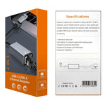 HC-72S USB-C / USB-A to RJ45 Ethernet Adapter 100Mbps Network Converter, HC-72S