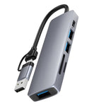 HC-13FL Multi-port Docking Station Type-C / USB-A to USB 3.0 / 2.0, SD TF Card Reader, HC-13FL