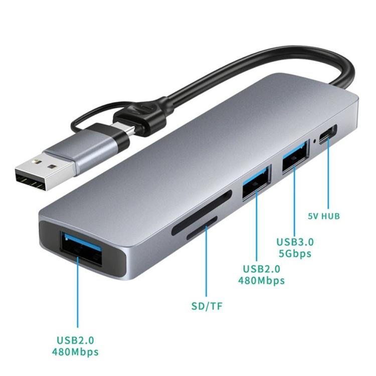 HC-13FL Multi-port Docking Station Type-C / USB-A to USB 3.0 / 2.0, SD TF Card Reader, HC-13FL