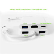 HC-04D 5 in 1 Docking Station Type-C to 4K HD USB3.0 / 2.0 Splitter Adapter USB-C Hub, HC-04D