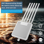 Router HW3000L IP67 impermeabile, WiFi 6 3000Mbps Dual Band 2.4/5G con antenna ad alto guadagno e PoE, US Plug, EU Plug, UK Plug, AU Plug