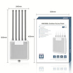 Router HW3000L IP67 impermeabile, WiFi 6 3000Mbps Dual Band 2.4/5G con antenna ad alto guadagno e PoE, US Plug, EU Plug, UK Plug, AU Plug