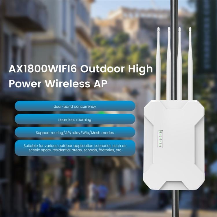 Access point wireless per esterni WiFi 6 HW1800S, router Gigabit dual band impermeabile da 1800 Mbps., US Plug, EU Plug, UK Plug, AU Plug