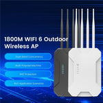 Access point wireless per esterni WiFi 6 HW1800S, router Gigabit dual band impermeabile da 1800 Mbps., US Plug, EU Plug, UK Plug, AU Plug
