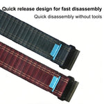 Cinturino per orologio in nylon con texture ondulata e chiusura a strappo a sgancio rapido., For Garmin 20mm