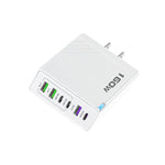 Caricabatterie rapido da 160 W con 3 porte Type-C e 3 porte USB, cavo da Type-C a Type-C / 8 pin e spina USA., US Plug + Cable