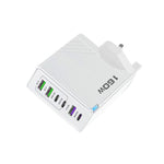 Caricabatterie rapido da 160 W con 3 porte Type-C e 3 porte USB, cavo da Type-C a Type-C / 8 pin e spina UK., UK Plug + Cable