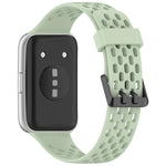 Cinturino per orologio in silicone traspirante con doppia fibbia a forma di U perforata., For Huawei Band 11 / Band 11 Pro