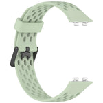 Cinturino per orologio in silicone traspirante con doppia fibbia a forma di U perforata., For Huawei Band 11 / Band 11 Pro