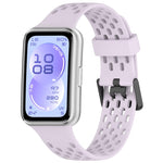 Cinturino per orologio in silicone traspirante con doppia fibbia a forma di U perforata., For Huawei Band 11 / Band 11 Pro