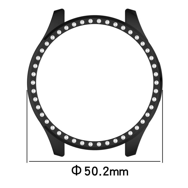 Custodia protettiva per orologio in policarbonato cavo con mezza copertura e fila singola di diamanti., For Xiaomi Watch S5 46mm