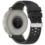 Cinturino per orologio in silicone tinta unita con fibbia ad ardiglione perforata., For Amazfit Active 3 Premium