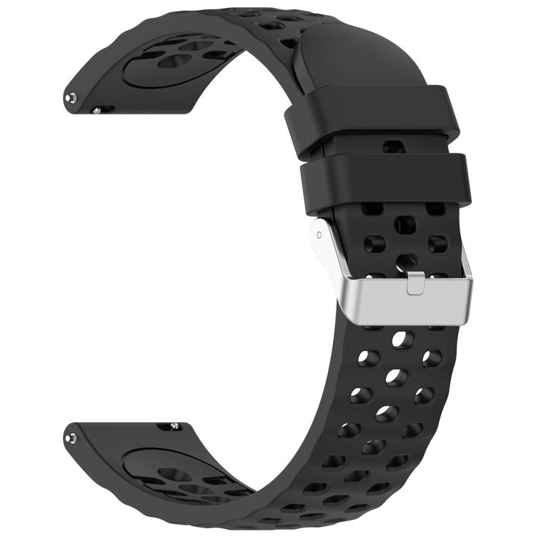 Cinturino per orologio in silicone tinta unita con fibbia ad ardiglione perforata., For Amazfit Active 3 Premium