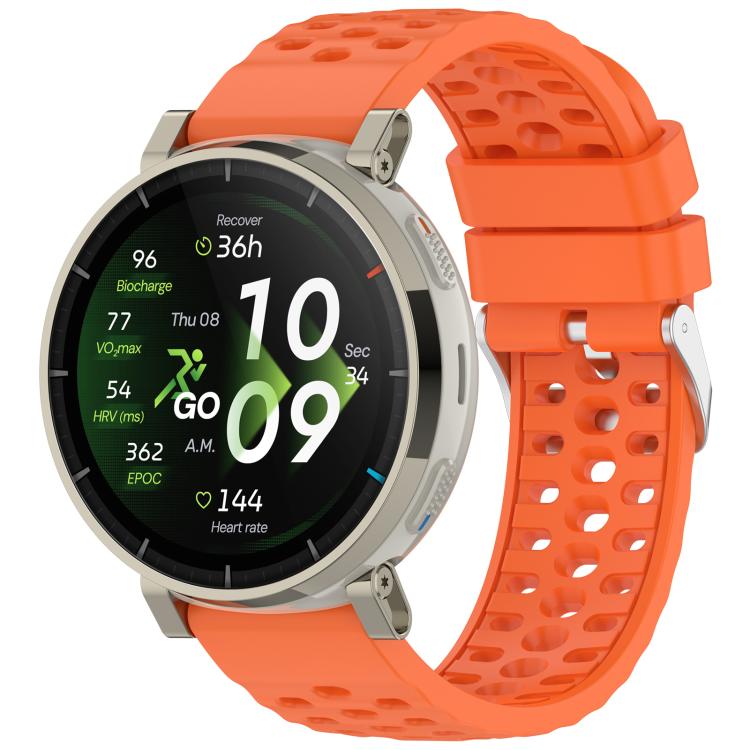 Cinturino per orologio in silicone tinta unita con fibbia ad ardiglione perforata., For Amazfit Active 3 Premium