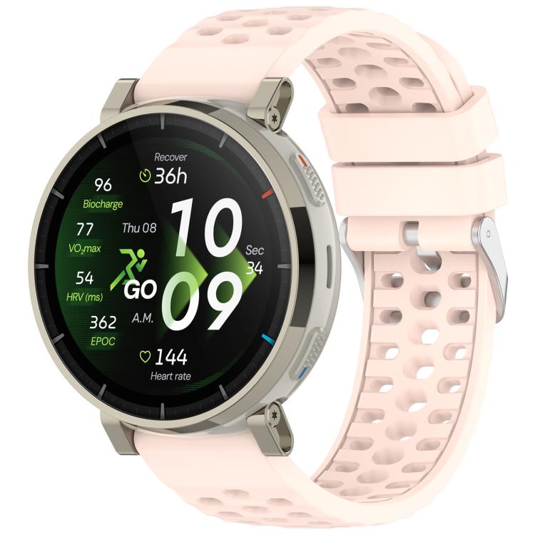 Cinturino per orologio in silicone tinta unita con fibbia ad ardiglione perforata., For Amazfit Active 3 Premium