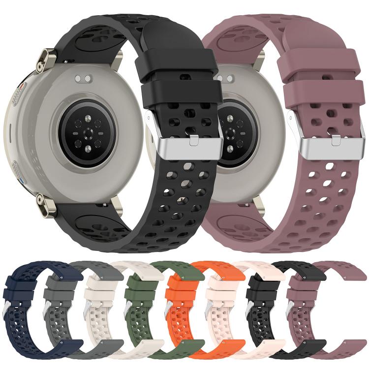 Cinturino per orologio in silicone tinta unita con fibbia ad ardiglione perforata., For Amazfit Active 3 Premium