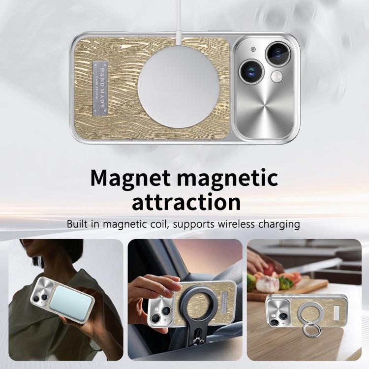 Custodia magnetica antiurto per telefono con motivo a onde d'acqua., For iPhone 15, For iPhone 14, For iPhone 14 Pro, For iPhone 14 Pro Max