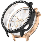 Custodia protettiva per orologio in policarbonato cavo con mezza copertura e fila singola di diamanti., For OnePlus Watch 4