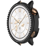 Custodia protettiva per orologio in policarbonato cavo con mezza copertura e fila singola di diamanti., For OnePlus Watch 4