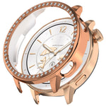Custodia protettiva per orologio in policarbonato cavo con mezza copertura e fila singola di diamanti., For OnePlus Watch 4