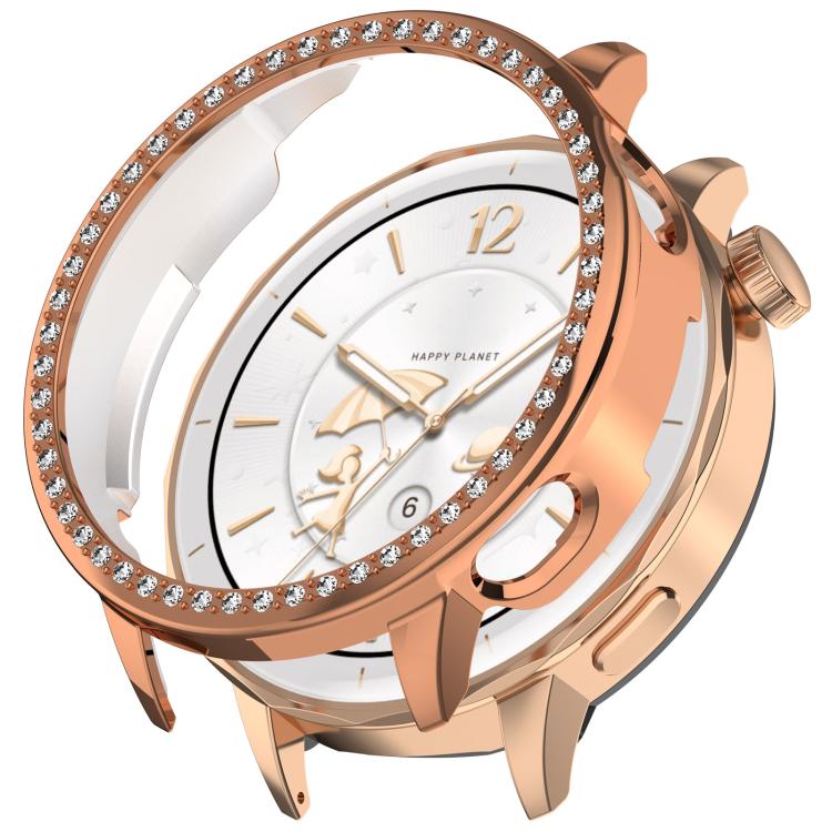 Custodia protettiva per orologio in policarbonato cavo con mezza copertura e fila singola di diamanti., For OnePlus Watch 4
