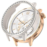 Custodia protettiva per orologio in policarbonato cavo con mezza copertura e fila singola di diamanti., For OnePlus Watch 4