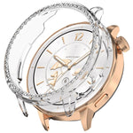 Custodia protettiva per orologio in policarbonato cavo con mezza copertura e fila singola di diamanti., For OnePlus Watch 4