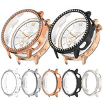 Custodia protettiva per orologio in policarbonato cavo con mezza copertura e fila singola di diamanti., For OnePlus Watch 4