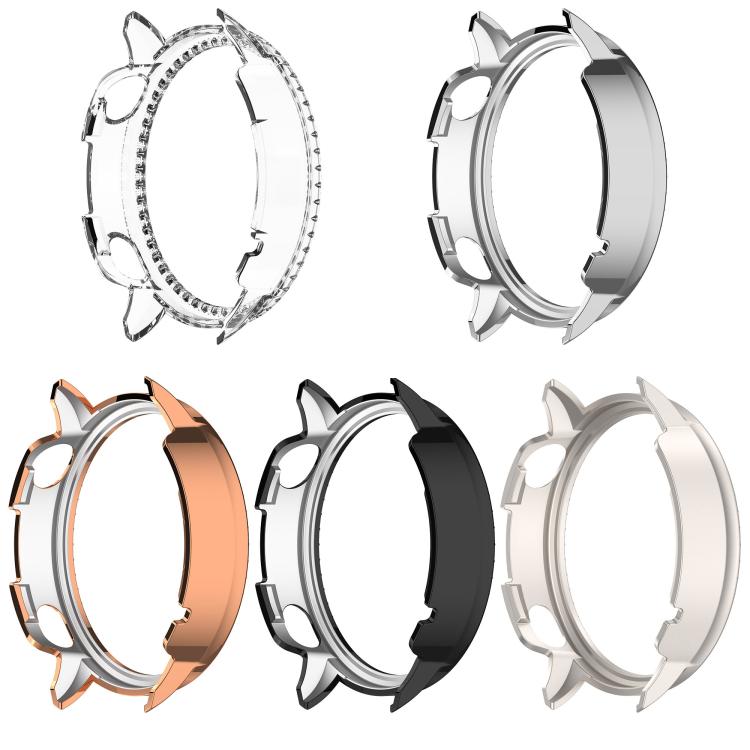Custodia protettiva per orologio in policarbonato cavo con mezza copertura e fila singola di diamanti., For OnePlus Watch 4
