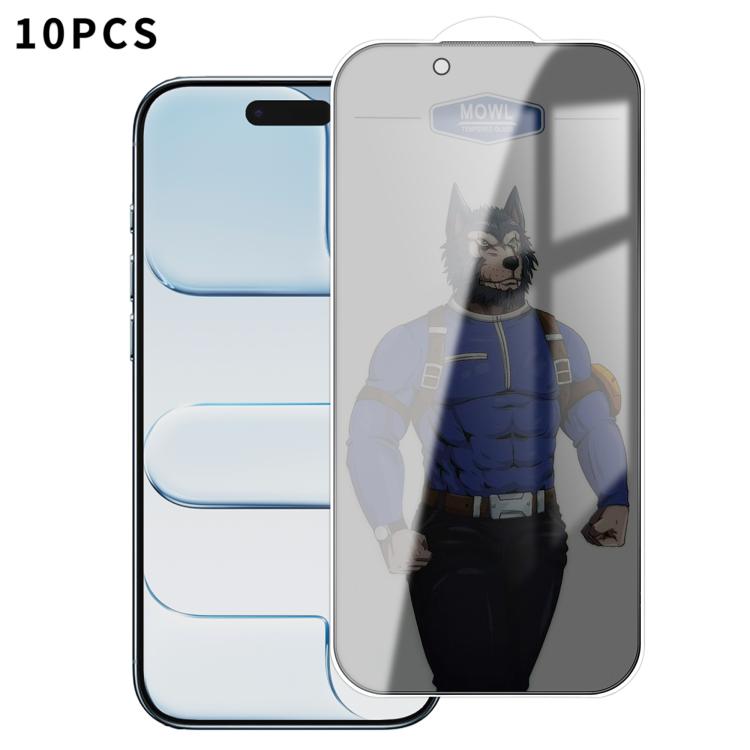 10 pezzi MOWL Pellicola in vetro temperato antideflagrante e anti-impronta per la privacy, For iPhone 17 Pro Max, For iPhone 17 Pro, For iPhone 17, For iPhone Air, For iPhone 16 Pro Max, For iPhone 16 Pro, For iPhone 16 Plus, For iPhone 16             ...