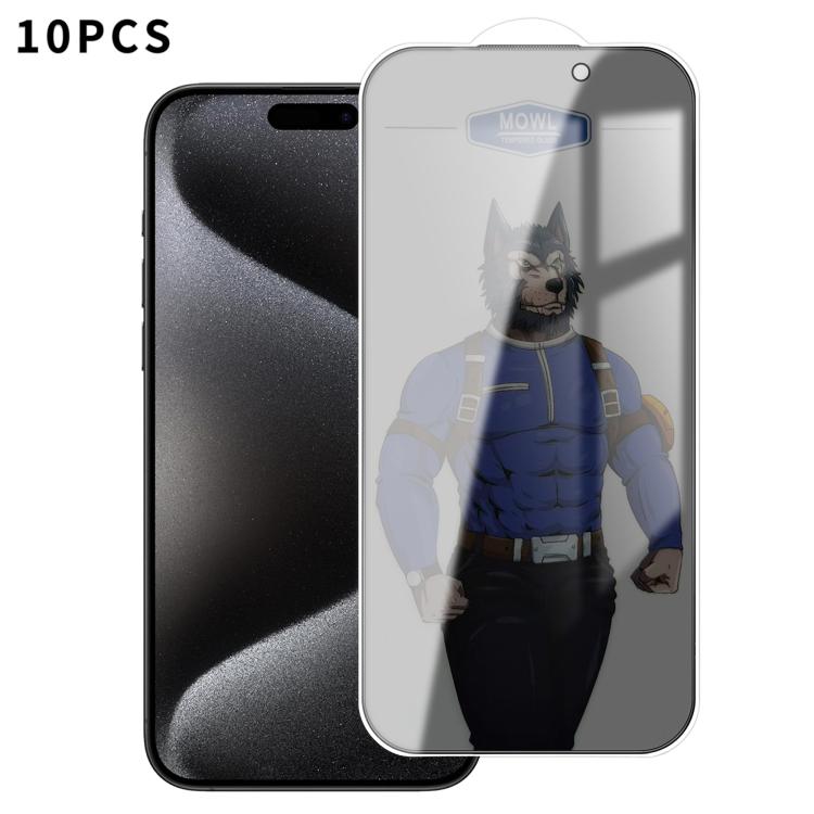 10 pezzi MOWL Pellicola in vetro temperato antideflagrante e anti-impronta per la privacy, For iPhone 17 Pro Max, For iPhone 17 Pro, For iPhone 17, For iPhone Air, For iPhone 16 Pro Max, For iPhone 16 Pro, For iPhone 16 Plus, For iPhone 16             ...