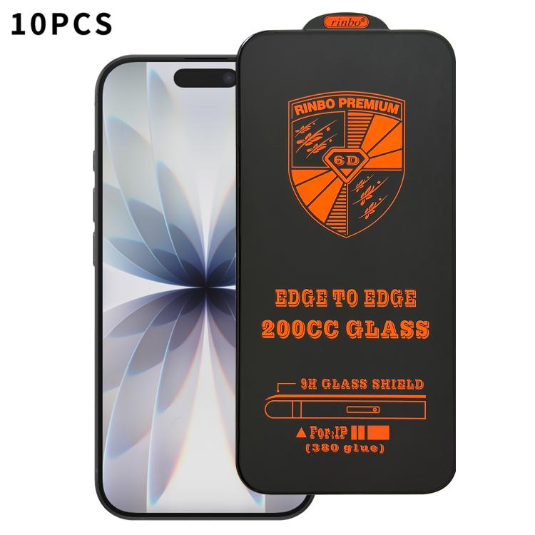 10 pezzi 200cc 6D Pellicola in vetro temperato antistatico per serigrafia HD, For iPhone 18 Pro / 17 Pro, For iPhone 18 Pro Max / 17 Pro Max, For iPhone 17, For iPhone Air, For iPhone 16 Pro Max, For iPhone 16 Pro, For iPhone 16 Plus, For iPhone 16    ...