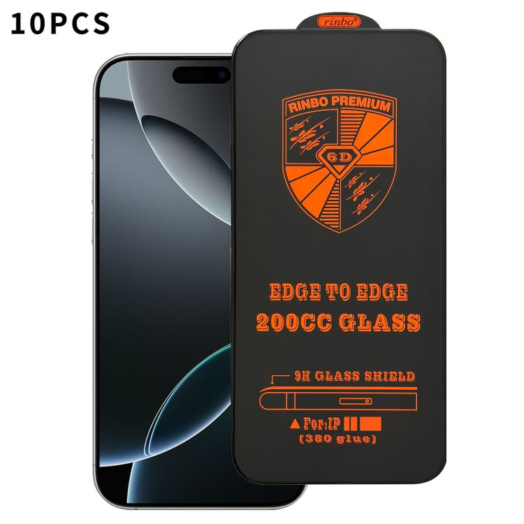10 pezzi 200cc 6D Pellicola in vetro temperato antistatico per serigrafia HD, For iPhone 18 Pro / 17 Pro, For iPhone 18 Pro Max / 17 Pro Max, For iPhone 17, For iPhone Air, For iPhone 16 Pro Max, For iPhone 16 Pro, For iPhone 16 Plus, For iPhone 16    ...